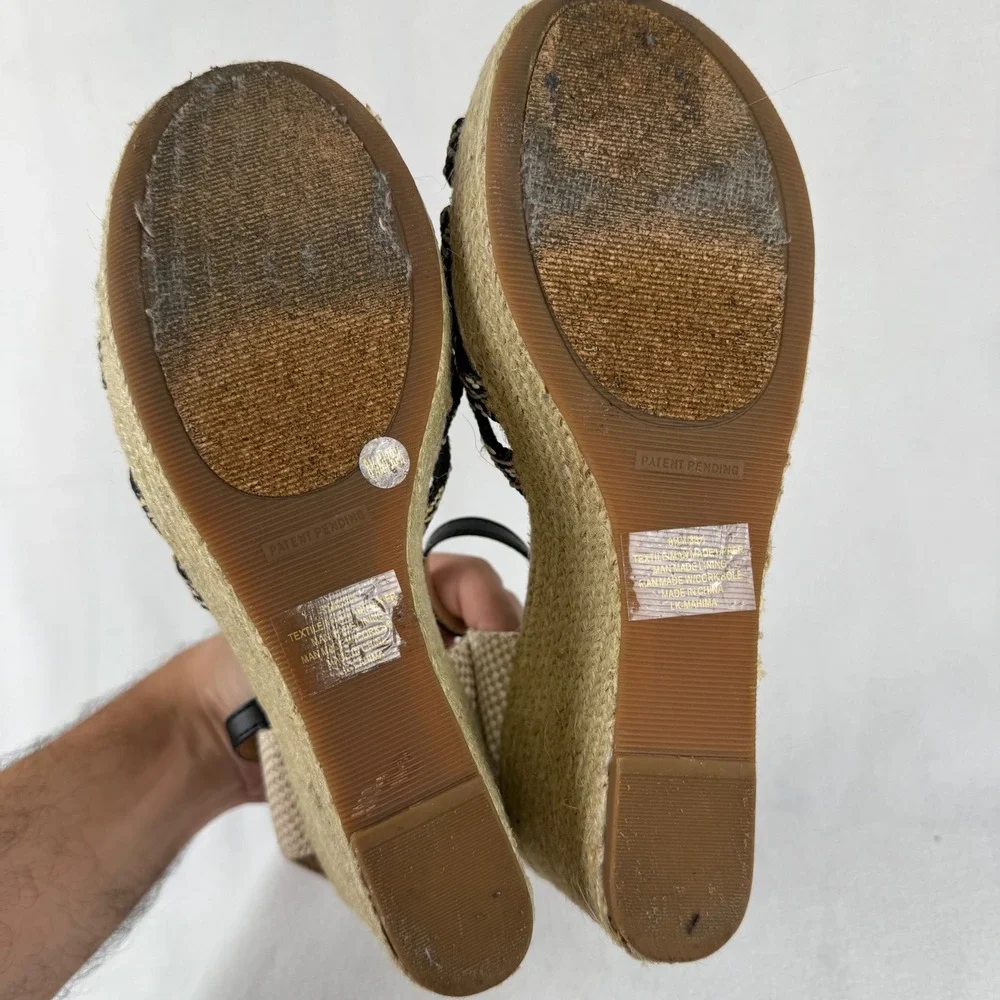 Lucky Brand‎ Wedge Espadrille Sandals Platform Ankle Strap Woven 8.5